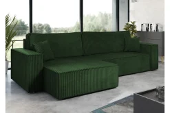 Sofa Med Sjeselong-Hobson Sofa med Divan 3-seter Grønn