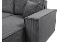 Sovesofaer-Hobson Sovesofa med Dobbel Sjeselong 4-seter i Plysj Grey