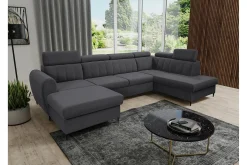 U-Sofa-Hoffman Sofa med Divan og Sjeselong 4-seter Mørkegrå