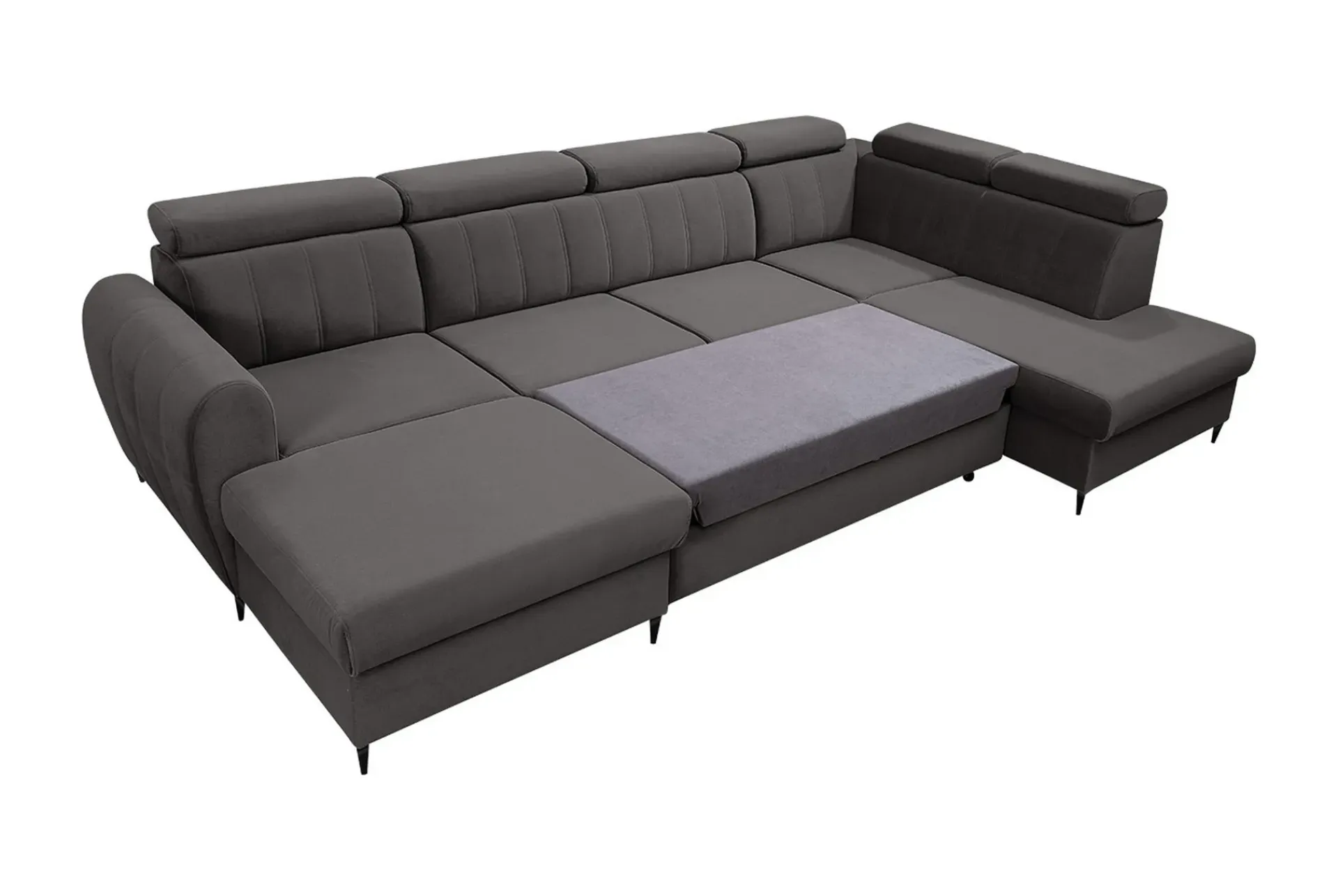 U-Sofa-Hoffman Sofa med Divan og Sjeselong 4-seter Mørkegrå