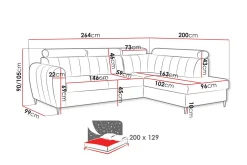 Hoffman Sofa med Sjeselong 3-seter