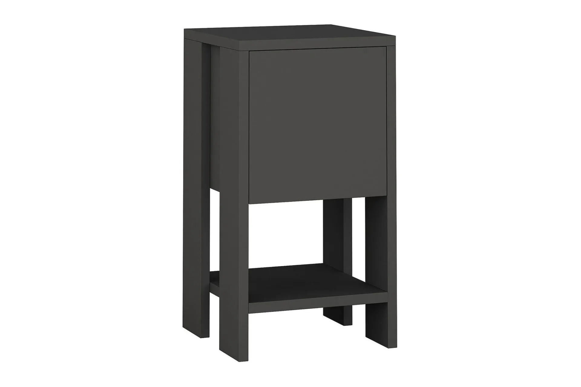 Avlastningsbord-Homitis Nattbord 30 cm med Oppbevaring Hylle + Lucka Grey