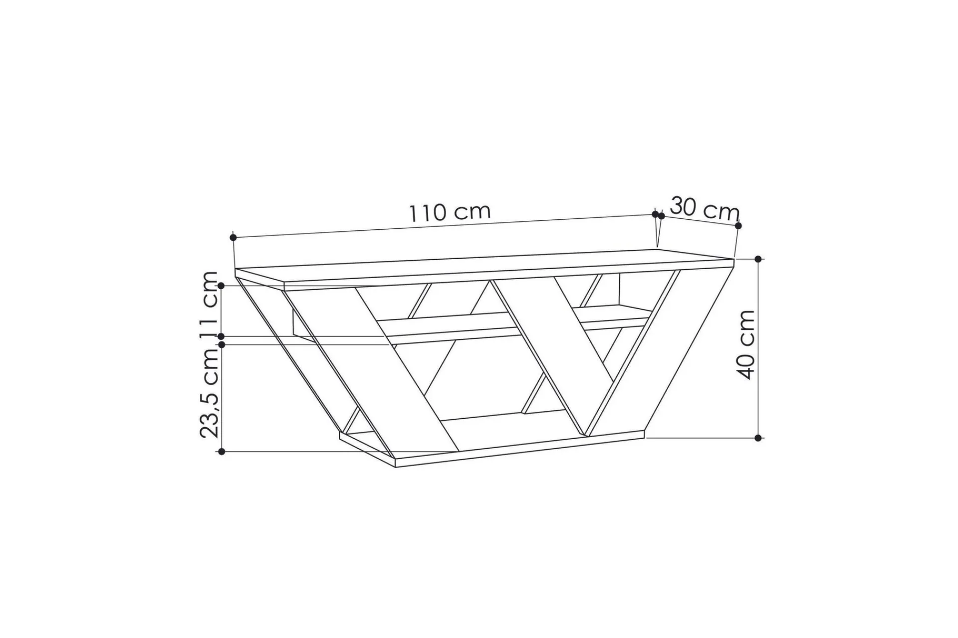 Homitis TV-benk 110 cm