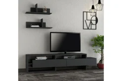 Tv-Møbelsett-Homitis TV-benk med Vegghyller Grey