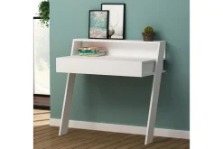 Kontorbord-Homitis Veggskrivebord 94 cm med Oppbevaringsskuff + Hylle Hvit