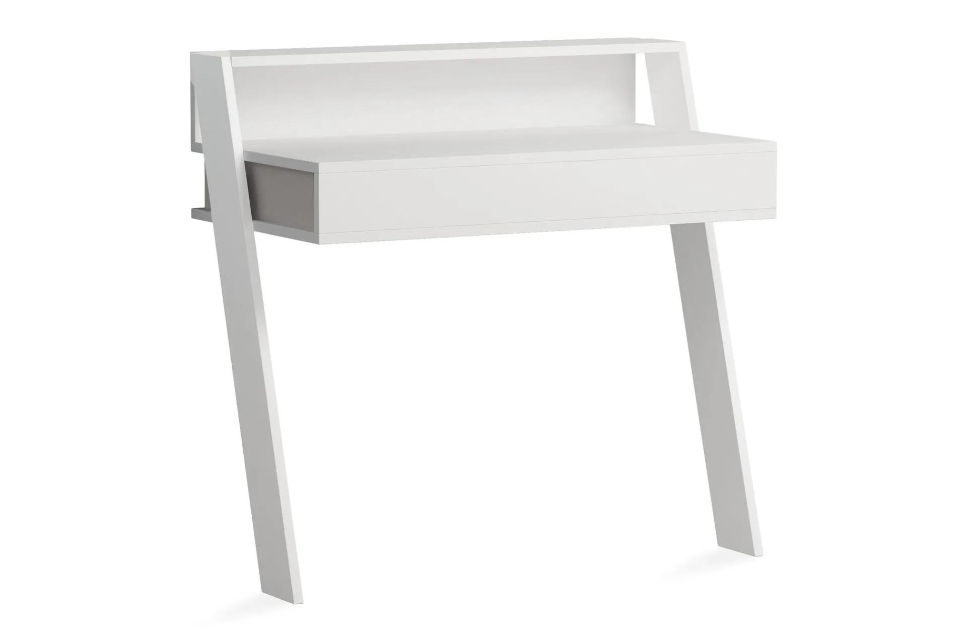 Kontorbord-Homitis Veggskrivebord 94 cm med Oppbevaringsskuff + Hylle Hvit