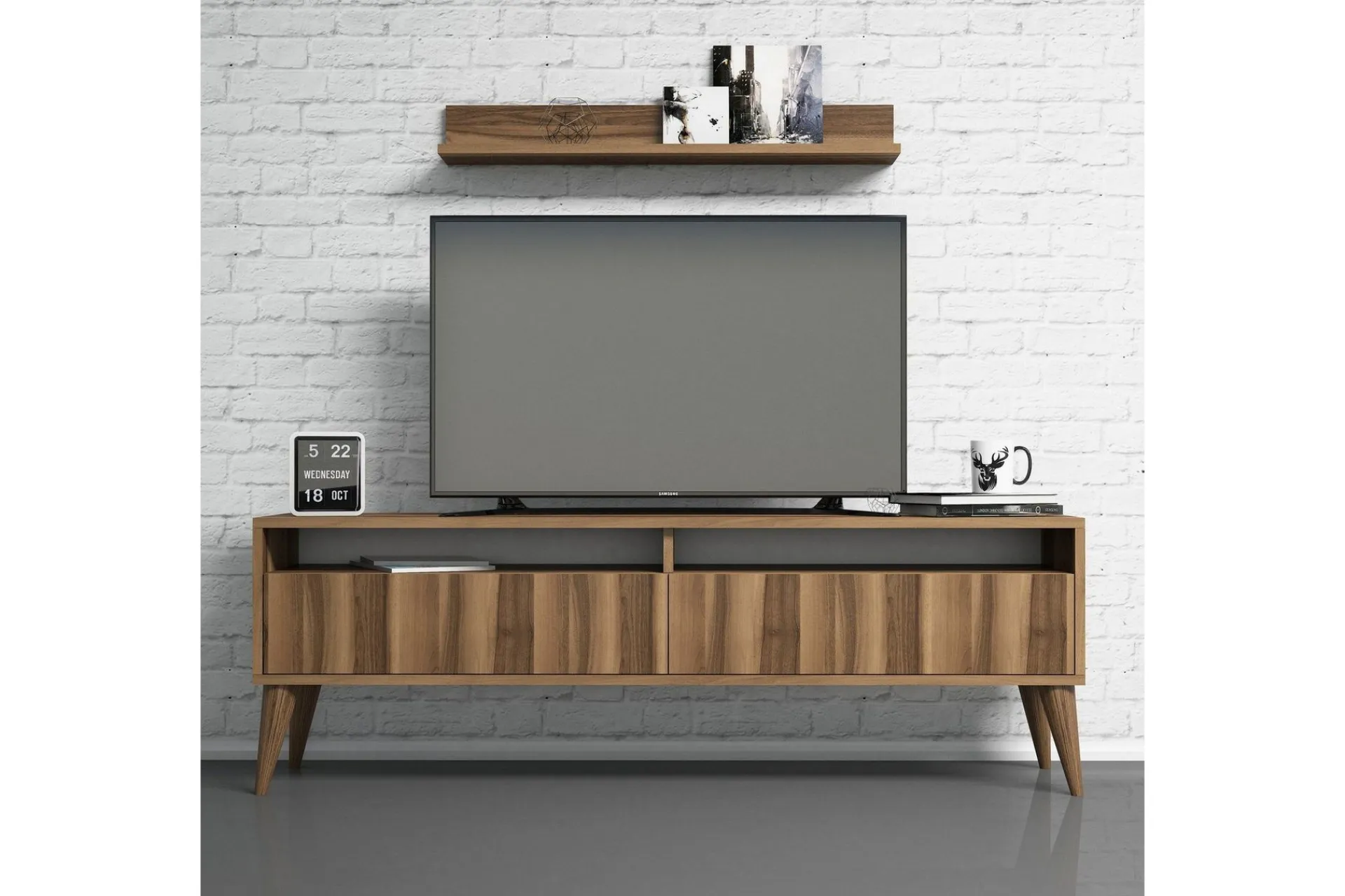Tv-Møbelsett-Hoptrup Stuesett 150 cm Valnöt