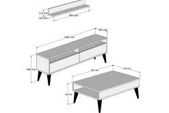 Tv-Møbelsett-Hoptrup Stuesett 150 cm Valnöt