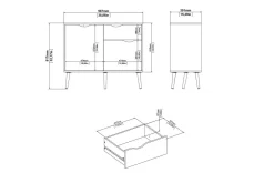 Tvilum Sideboard & Skjenker-Hostafranc Skjenk 98,7 cm Hvit