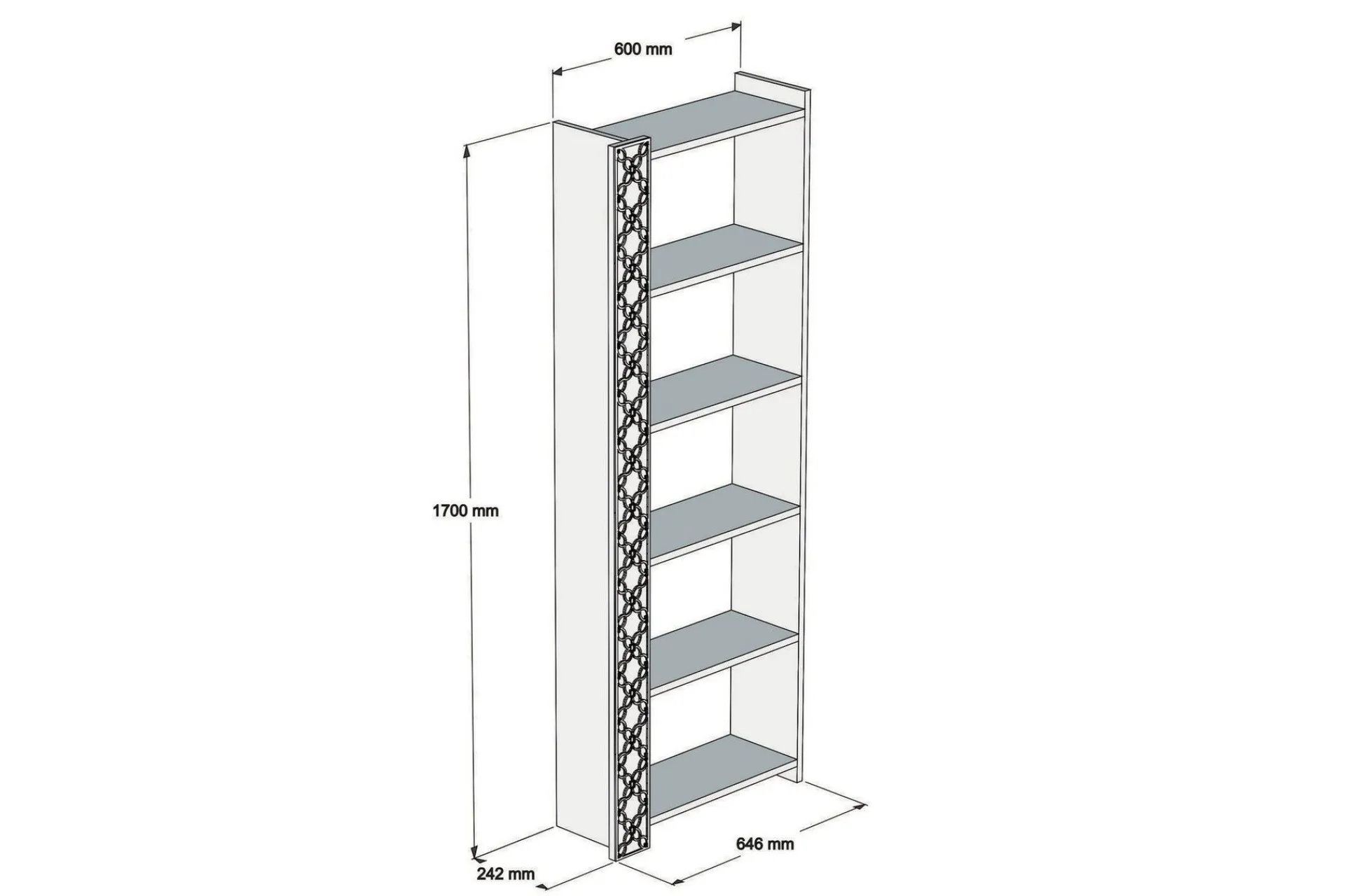 Bokhylle-Hovdane Bokhylle 64 cm Brun,Hvit