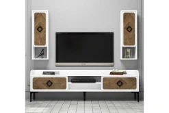 Tv-Møbelsett-Hovdane TV-Benk 180 cm Brun,Hvit