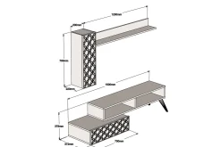 Tv-Møbelsett-Hovdane TV-Benk 150 cm Brun,Hvit