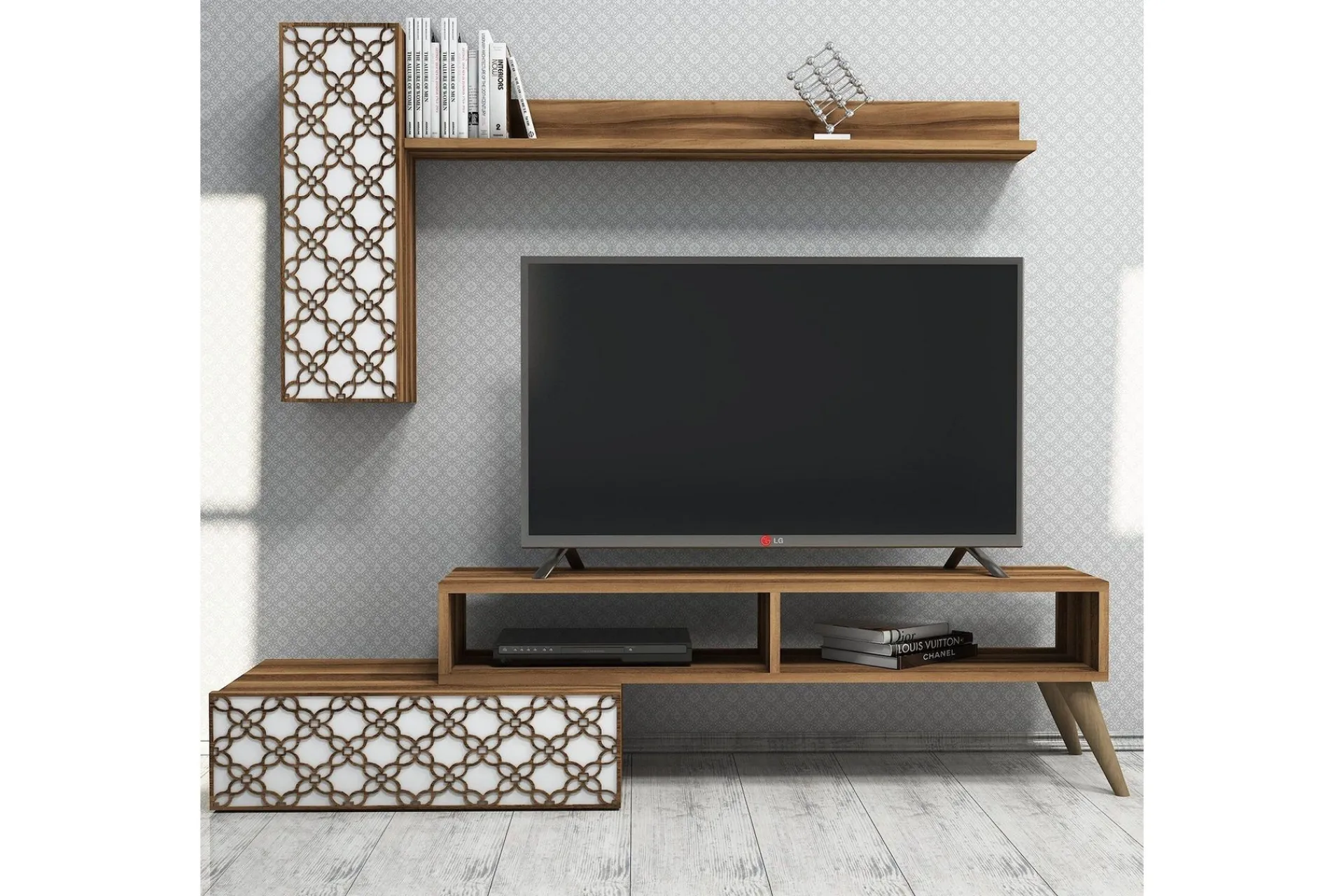 Tv-Møbelsett-Hovdane TV-Benk 150 cm Brun,Hvit