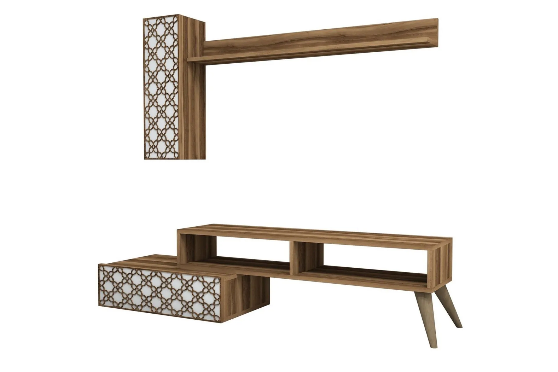 Tv-Møbelsett-Hovdane TV-Benk 150 cm Brun,Hvit