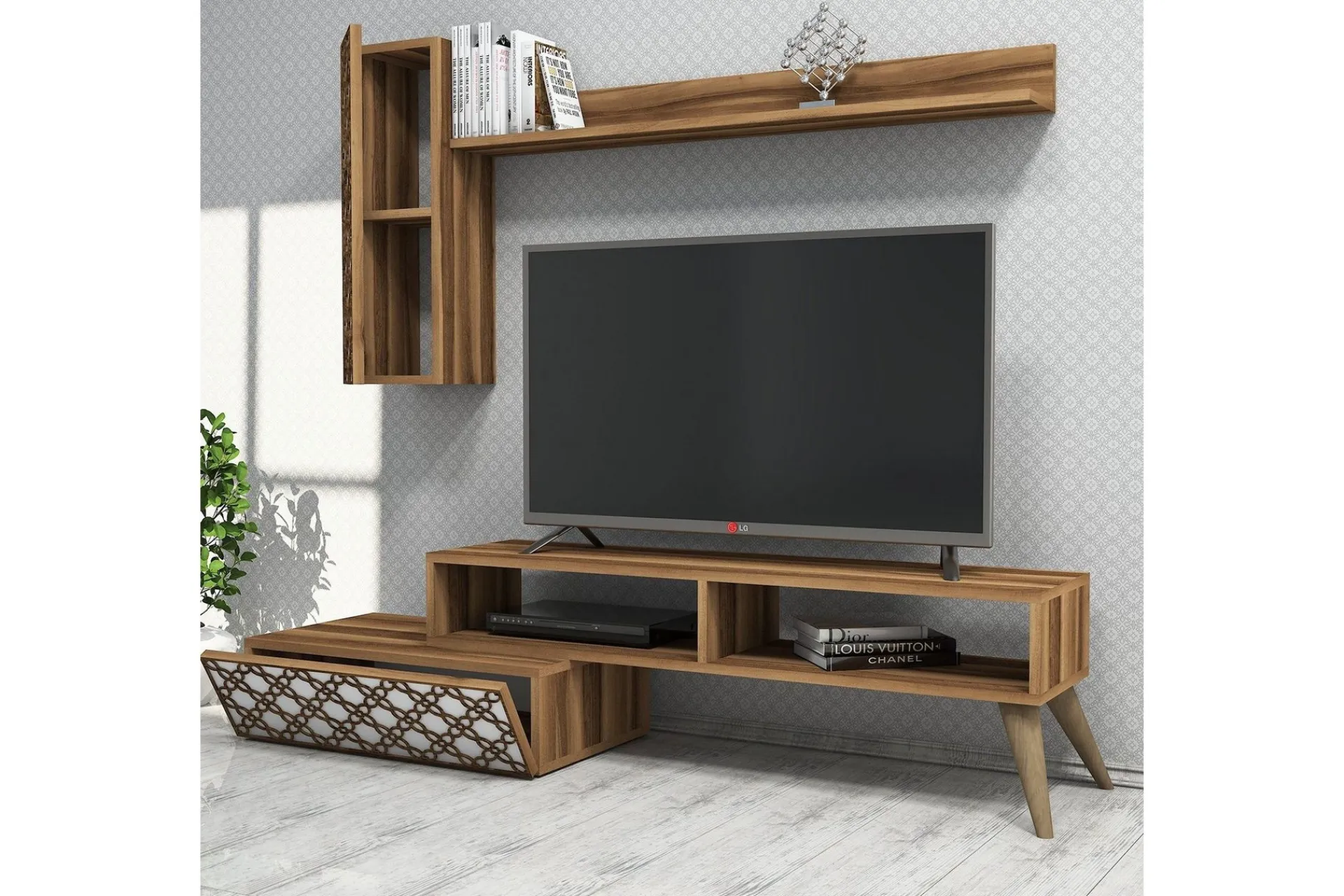 Tv-Møbelsett-Hovdane TV-Benk 150 cm Brun,Hvit
