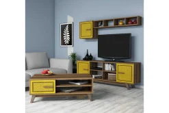 Tv-Møbelsett-Hovdane TV-Møbelsett 160 cm Brun,Gul