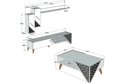 Tv-Møbelsett-Hovdane TV-møbelsett 180 cm Hvit