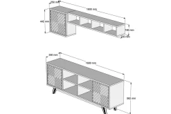 Tv-Møbelsett-Hovdane TV-møbelsett 160 cm Gul