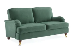 Bloomington 2 Seter Sofa|Velour Sofa & Fløyel Sofa-Howard Lyx 2-seters Fløyelssofa Mørkegrønn
