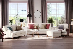Bloomington 2 Seter Sofa|Velour Sofa & Fløyel Sofa-Howard Lyx 2-seters Fløyelssofa Cremehvit