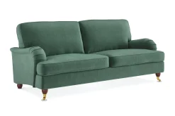 Bloomington Velour Sofa & Fløyel Sofa-Howard Lyx 3-seters Fløyelssofa Mørkegrønn