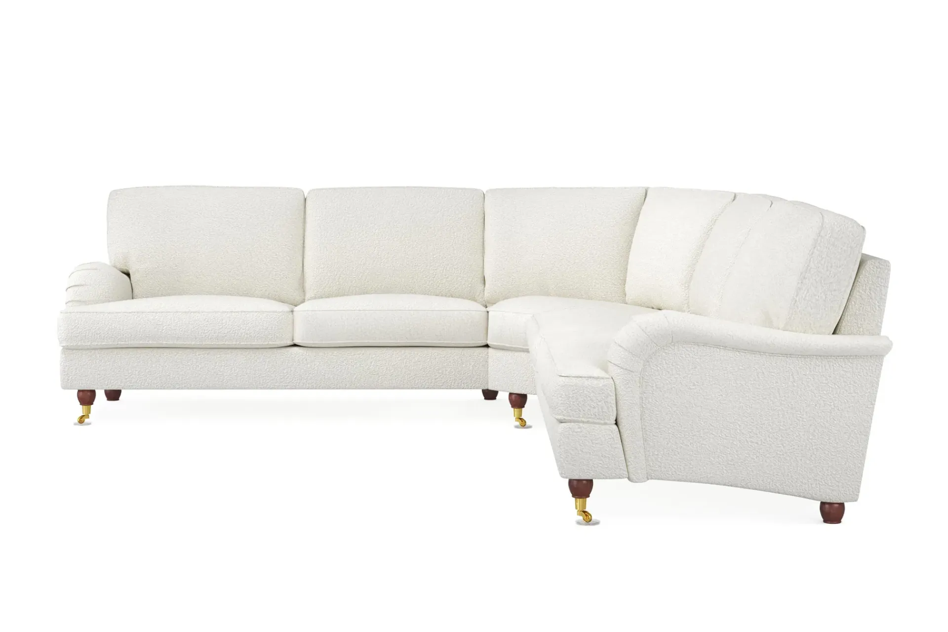Bloomington Hjørnesofa-Howard Lyx 6-seters Høyrevendt L-formet Hjørnesofa i Bouclé Hvit