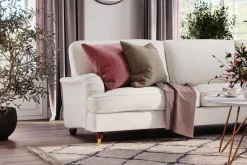 Bloomington Hjørnesofa-Howard Lyx 6-seters Høyrevendt L-formet Hjørnesofa i Bouclé Hvit