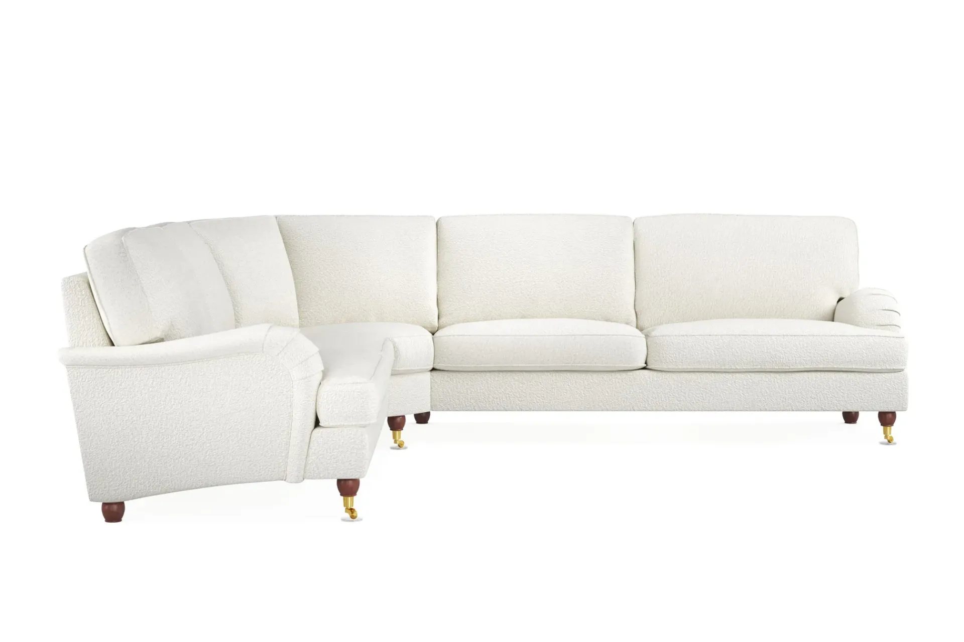Bloomington Hjørnesofa-Howard Lyx 6-seters Høyrevendt L-formet Hjørnesofa i Bouclé Hvit