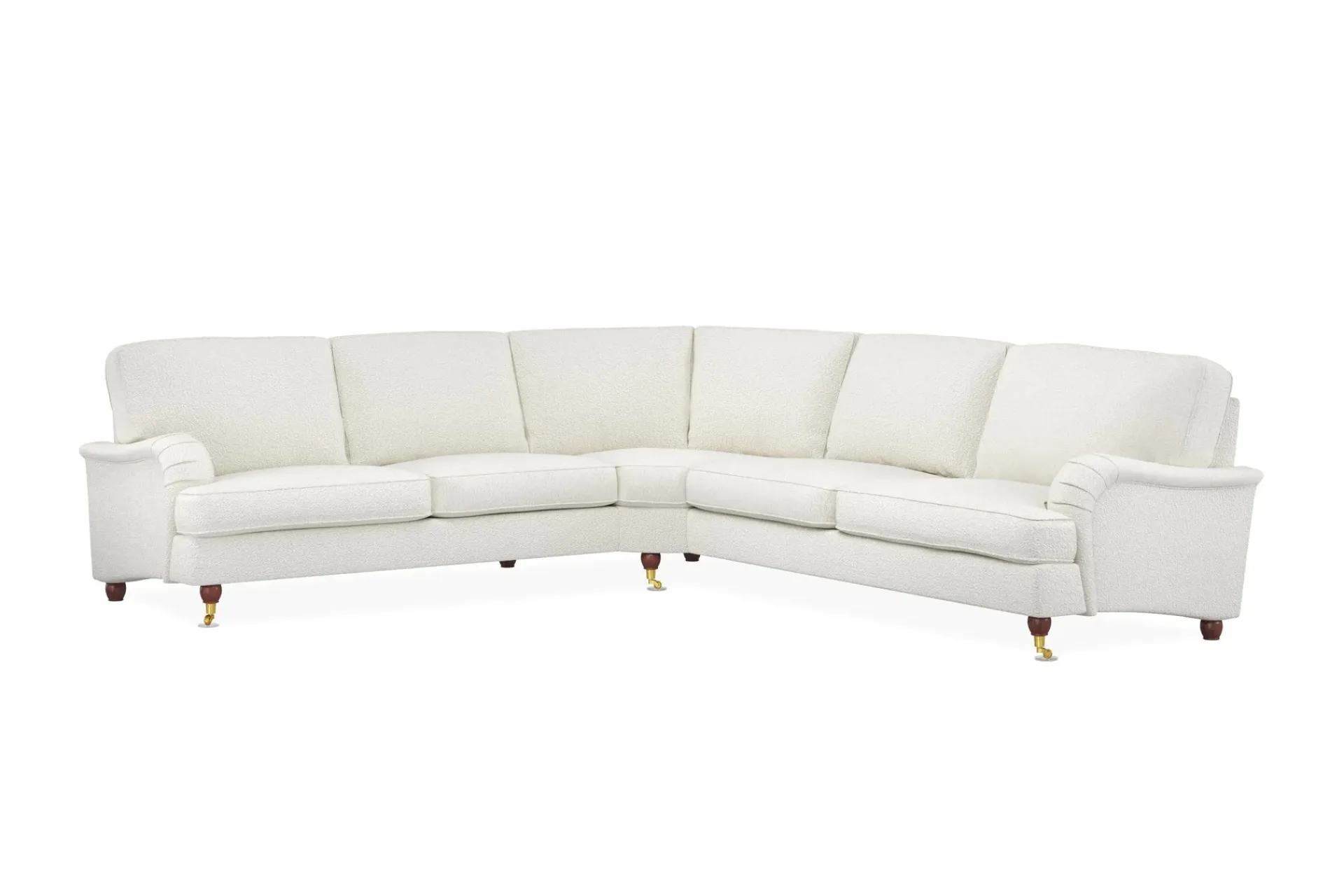 Bloomington Hjørnesofa-Howard Lyx 6-seters Høyrevendt L-formet Hjørnesofa i Bouclé Hvit