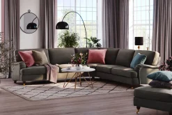 Bloomington Hjørnesofa-Howard Lyx 6-seters Høyrevendt L-formet Hjørnesofa i Manchester Mørkegrå