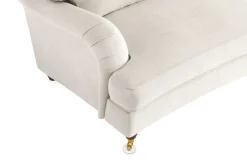 Bloomington Velour Sofa & Fløyel Sofa-Howard Lyx 3-seters Svunget Fløyelssofa Cremehvit