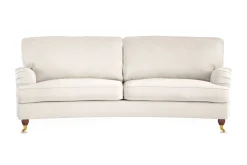 Bloomington Velour Sofa & Fløyel Sofa-Howard Lyx 3-seters Svunget Fløyelssofa Cremehvit