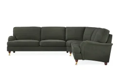 Bloomington Hjørnesofa-Howard Lyx 6-seters Venstrevendt L-formet Hjørnesofa i Manchester Mørkegrønn