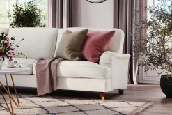 Bloomington Hjørnesofa-Howard Lyx 6-seters Venstrevendt L-formet Hjørnesofa i Bouclé Hvit