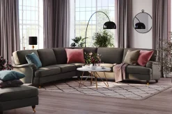 Bloomington Hjørnesofa-Howard Lyx 6-seters Venstrevendt L-formet Hjørnesofa i Manchester Mørkegrå