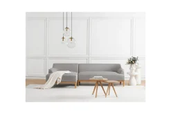 Hjørnesofa-Hörnsoffa Beliani Sosjo Beige, ljust trä, Högervänd Grey||Light colored wood Left-faced Grey,Lysfarget tre