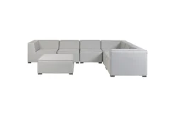 Lounge Sofa|Lounge Sofa-Hörnsoffa med fotpall Beliani Arezzo Beige/svart, Högervänd Grey, Black Right-faced Grey,Svart