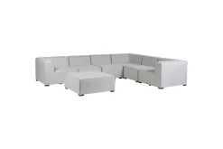 Lounge Sofa|Lounge Sofa-Hörnsoffa med fotpall Beliani Arezzo Beige/svart, Högervänd Grey, Black Right-faced Grey,Svart