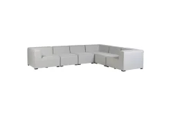Lounge Sofa|Lounge Sofa-Hörnsoffa med fotpall Beliani Arezzo Beige/svart, Högervänd Grey, Black Right-faced Grey,Svart