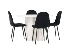 Venture Home Härön Spisegruppe 110 cm Rund med 4 Polar stoler