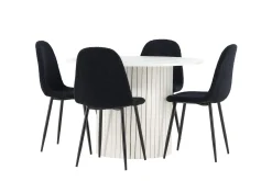 Venture Home Härön Spisegruppe 110 cm Rund med 4 Polar stoler