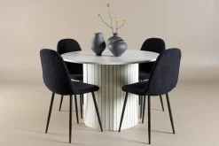 Venture Home Härön Spisegruppe 110 cm Rund med 4 Polar stoler
