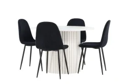 Venture Home Härön Spisegruppe 110 cm Rund med 4 Polar stoler
