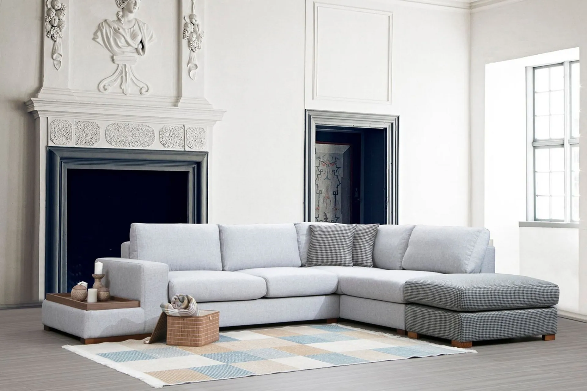 Sofa Med Sjeselong-Huelva Divansofa Grey
