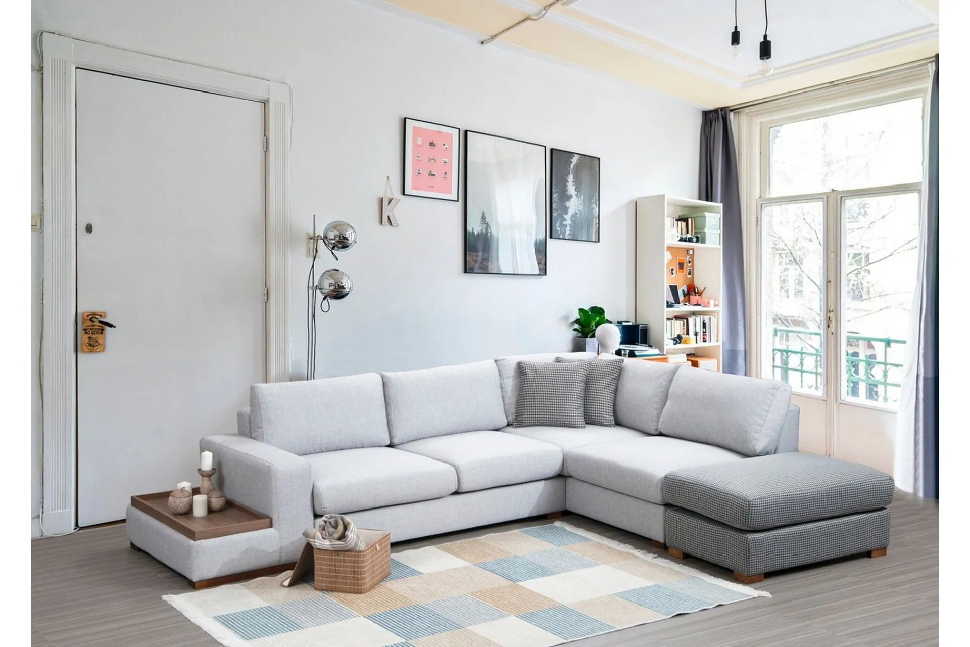 Sofa Med Sjeselong-Huelva Divansofa Grey