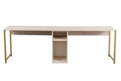 Kontorbord-Hu Skrivebord 60x240 cm Beige,Gull
