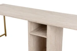 Kontorbord-Hu Skrivebord 60x240 cm Beige,Gull