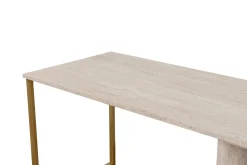 Kontorbord-Hu Skrivebord 60x240 cm Beige,Gull