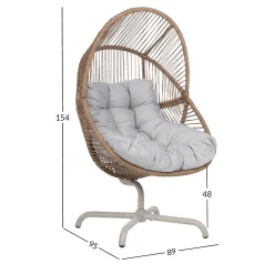 Utelenestoler|Loungemøbler Salg-Hvilestol HOME4YOU Dorian swivel 89x95x154 cm Lysebrun