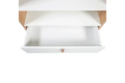 Bokhylle-Hylle HELENA 80x40xH140cm MDF naturlig / hvit Hvit,Tre/Natur